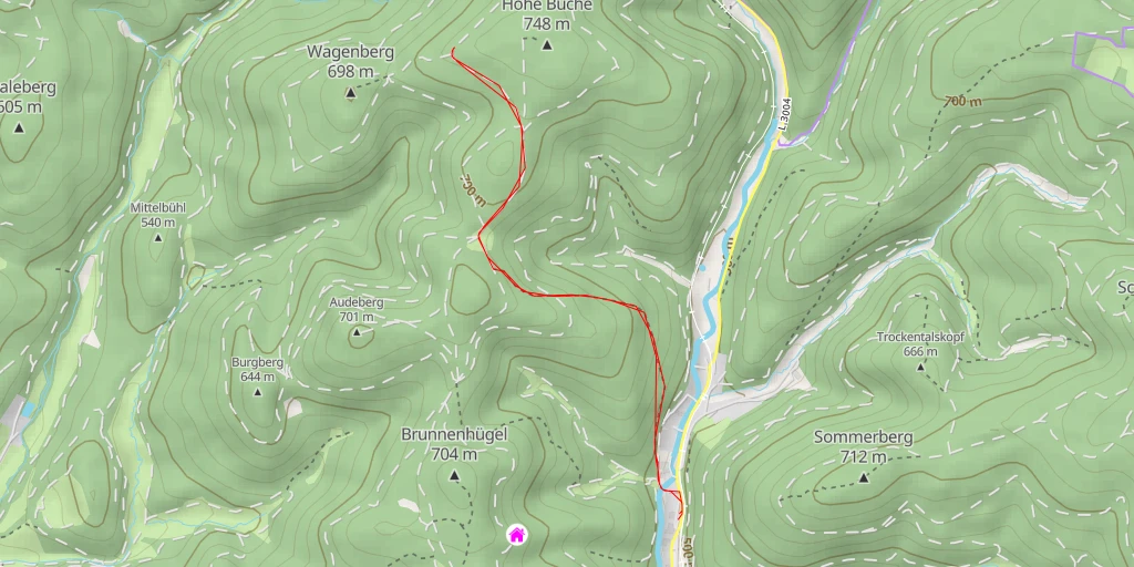 Map of the trail for AI - I-Linie - Schleusingerneundorf