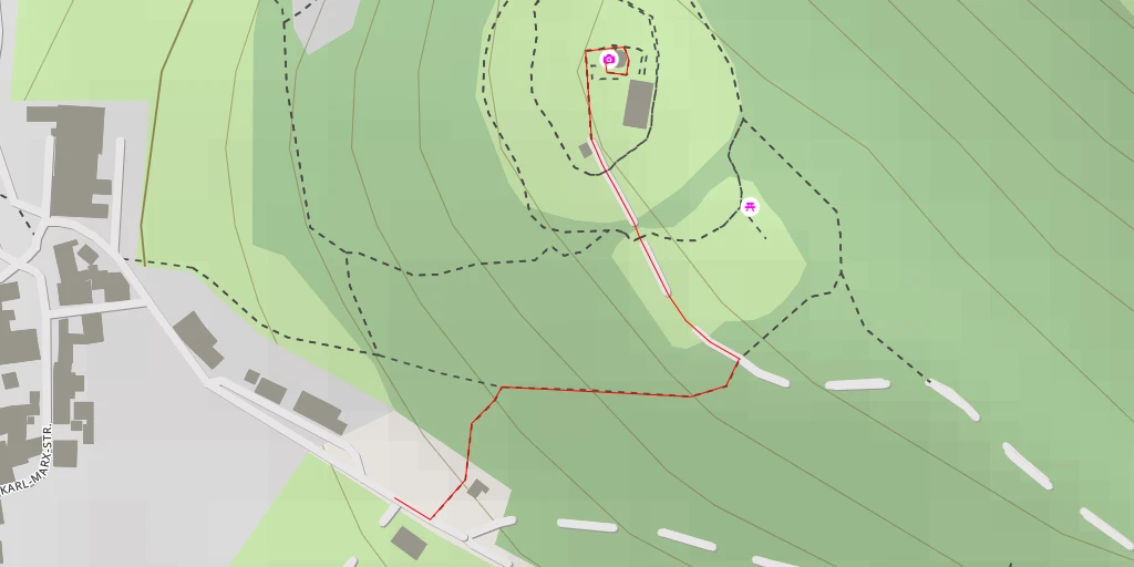 Map of the trail for AI - Bergfried - Drei Gleichen
