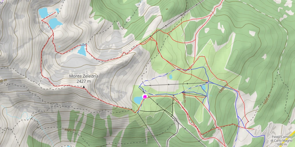 Carte de l'itinéraire :  Tre Laghi