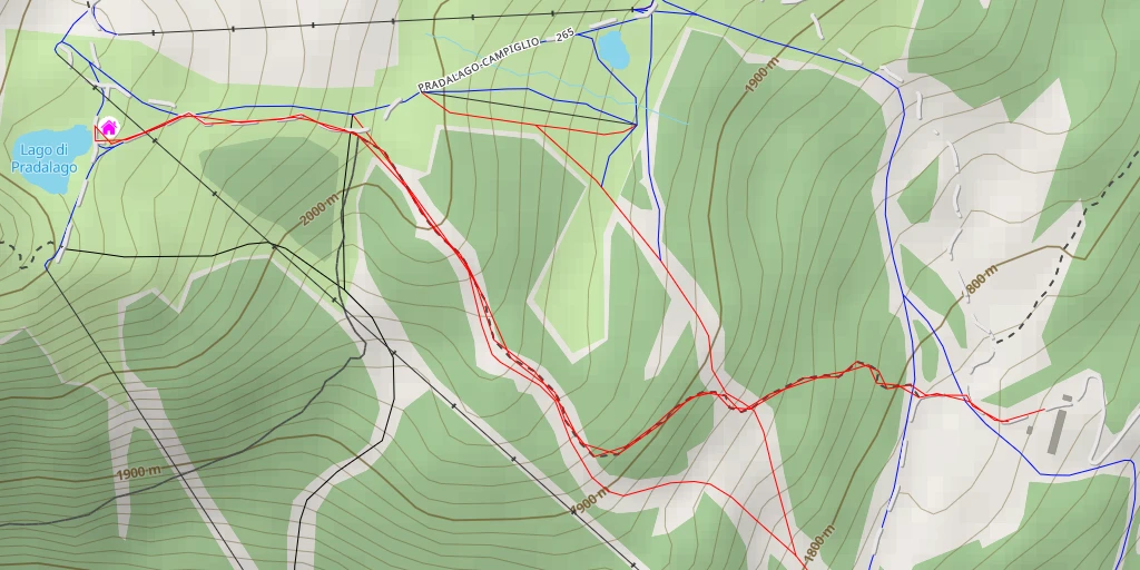 Map of the trail for Rifugio Viviani