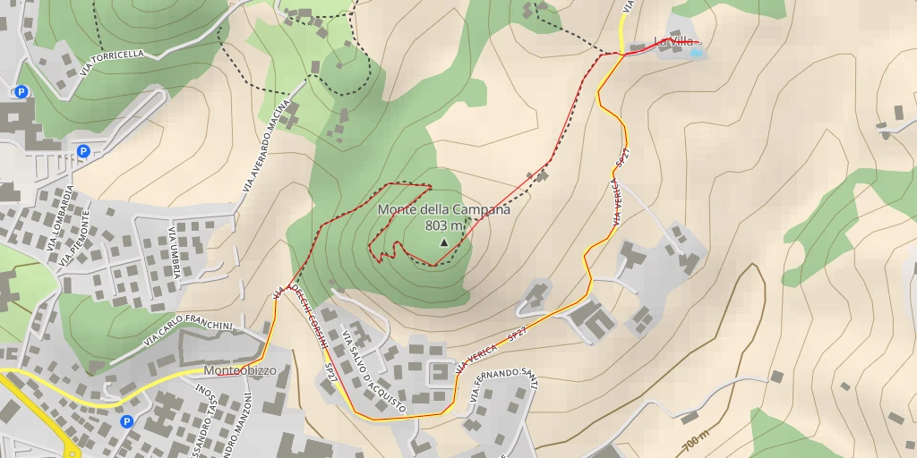 Map of the trail for Via Verica