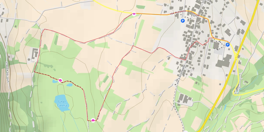 Map of the trail for Strada del Dus