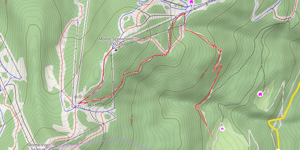 Carte de l'itinéraire :  Monte Spolverino