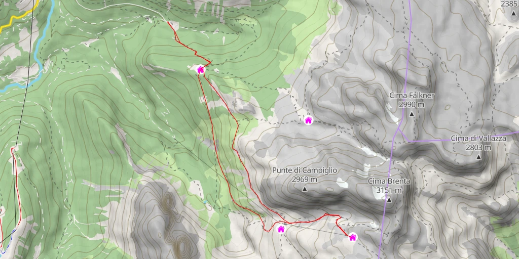 Map of the trail for Rifugio Alimonta