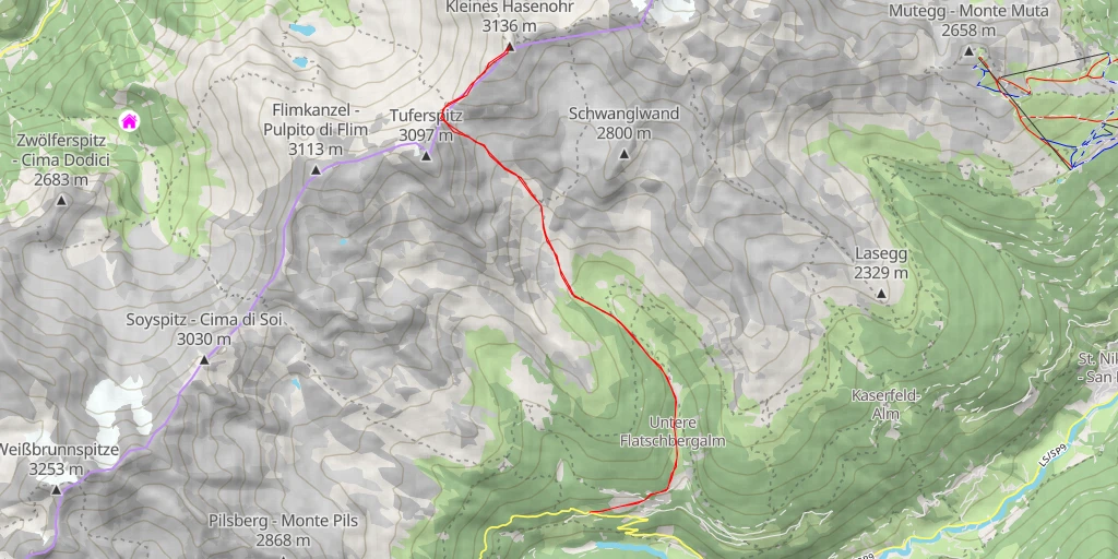 Carte de l'itinéraire :  Kleines Hasenohr