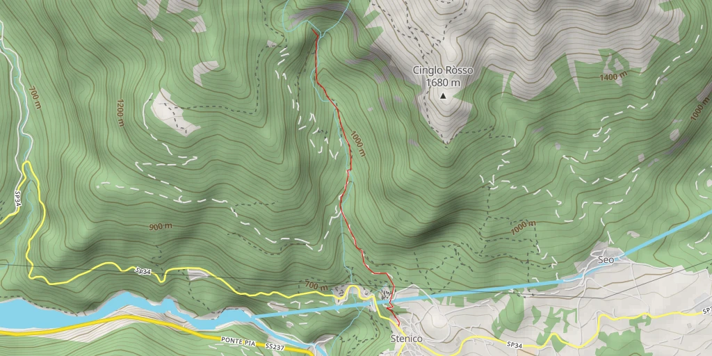 Carte de l'itinéraire :  Arca di Fraporte - tratto attrezzato