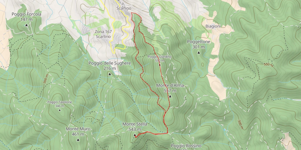 Carte de l'itinéraire :  Monte Stella