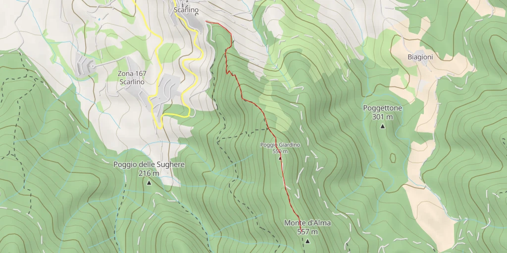 Map of the trail for Monte d'Alma