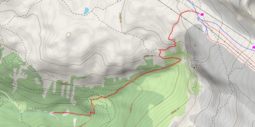 Carte de l'itinéraire :  Rifugio Graffer al Grostè