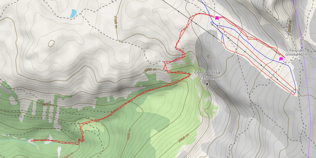 Carte de l'itinéraire :  Rifugio Stoppani