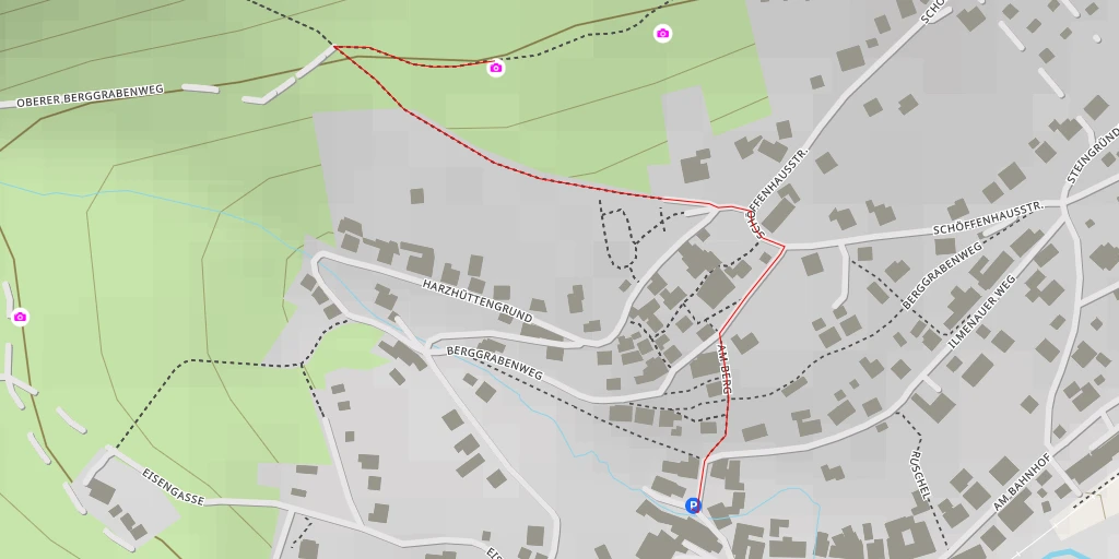 Map of the trail for AI - Oberer Berggrabenweg - Ilmenau