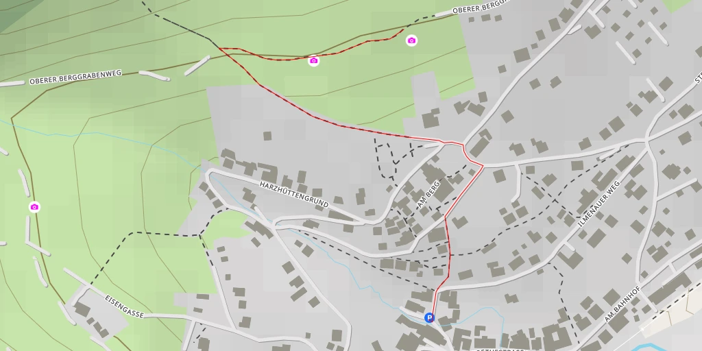 Map of the trail for AI - Oberer Berggrabenweg - Ilmenau