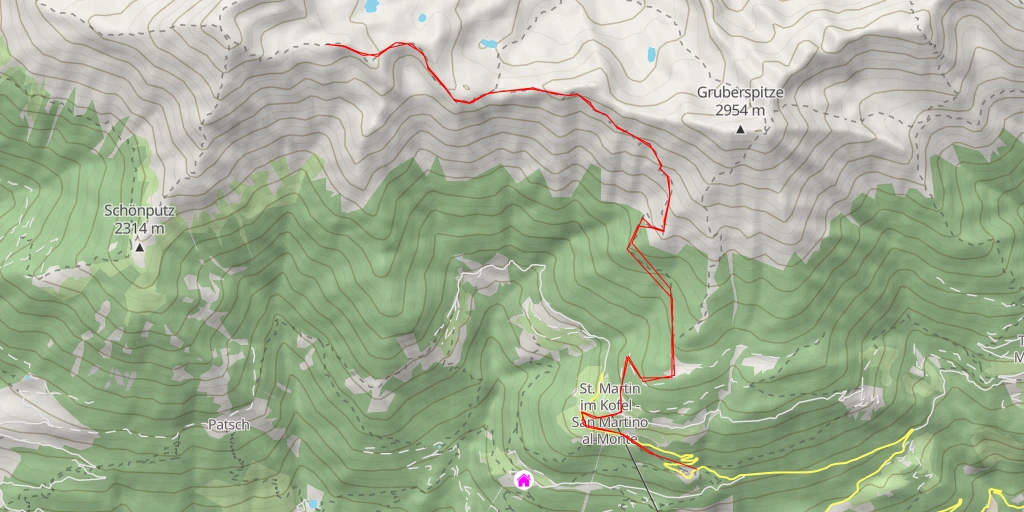 Map of the trail for Rosskopf - Monte Cavallo