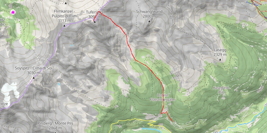 Map of the trail for Tuferspitz