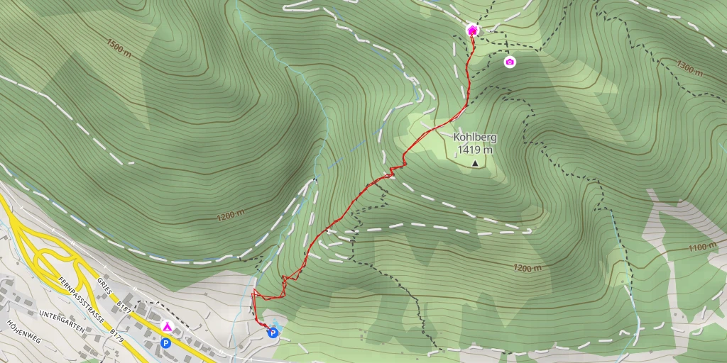 Map of the trail for Tuftlalm