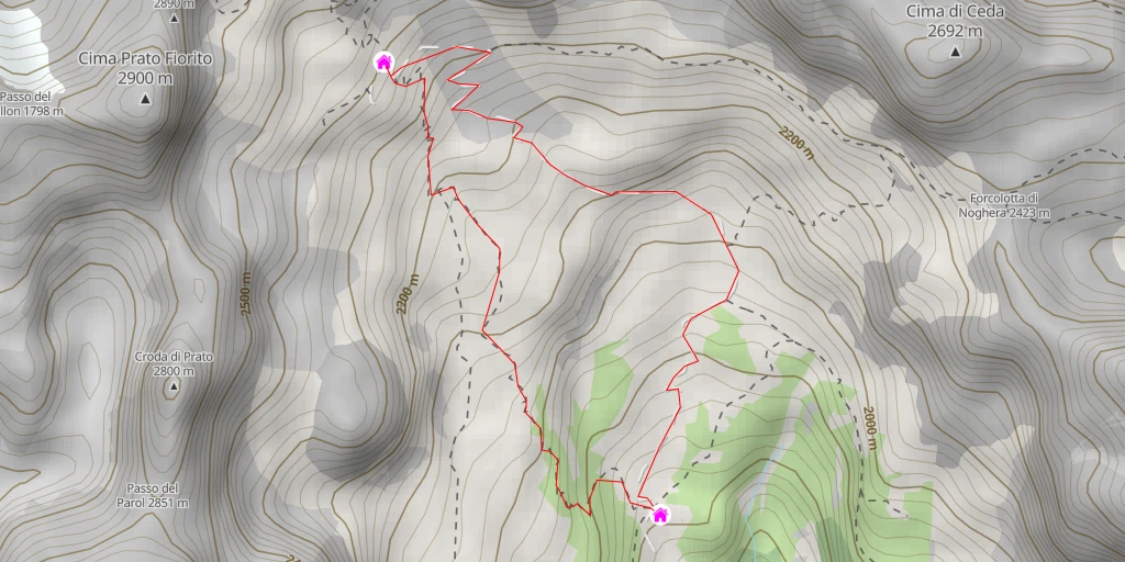 Map of the trail for Rifugio Val d'Ambiez - Silvio Agostini