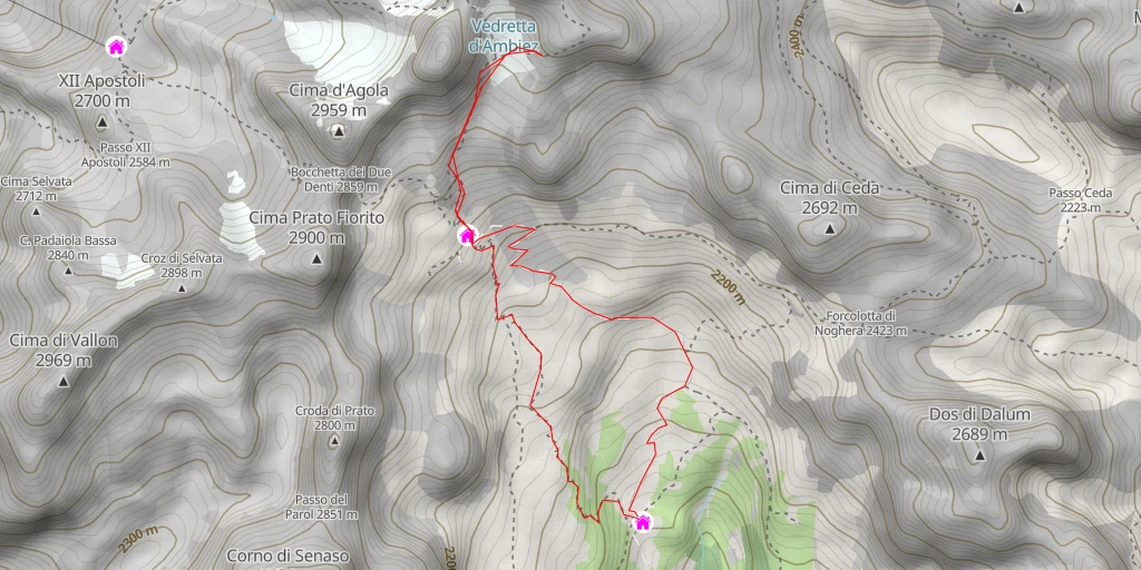 Map of the trail for Campanile Steck