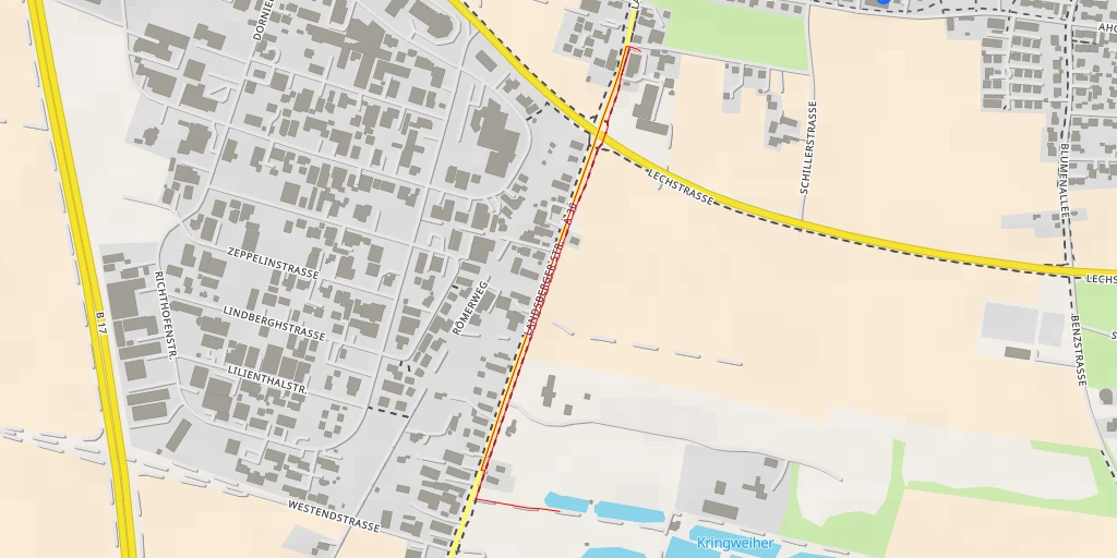 Map of the trail for Landsberger Straße