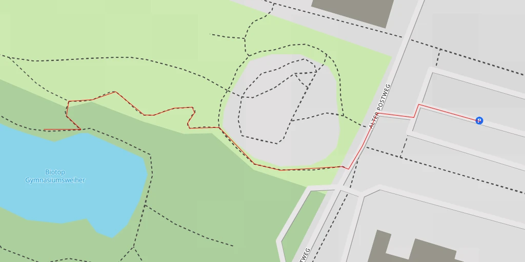 Map of the trail for Biotop Gymnasiumsweiher