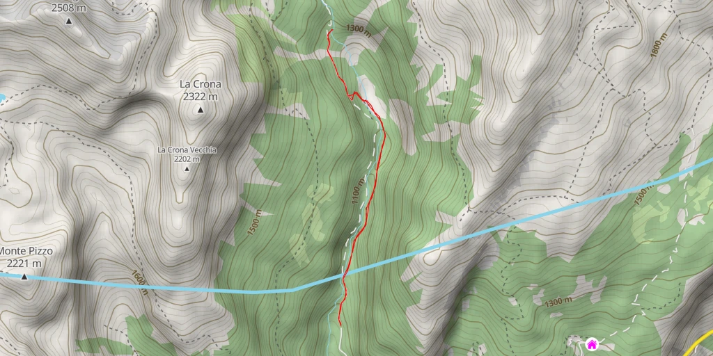 Map of the trail for Cascata di Broca