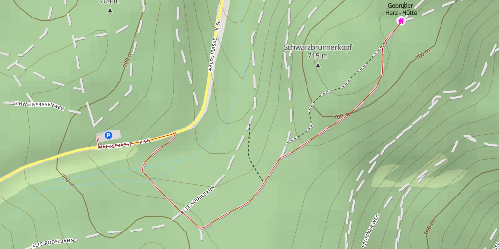 Map of the trail for AI - Gebrüder- Harz - Hütte
