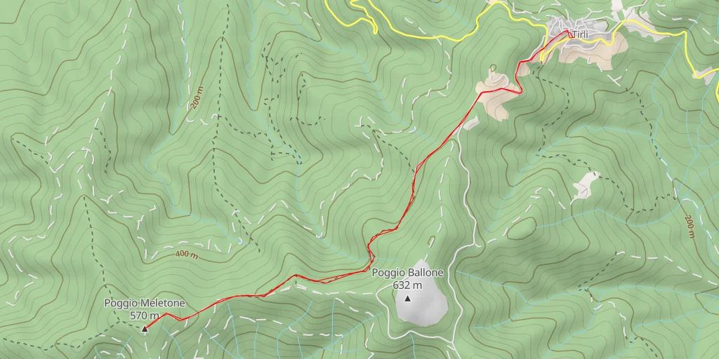 Map of the trail for Poggio Meletone