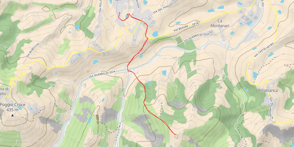 Map of the trail for AI - Monte Tre Croci