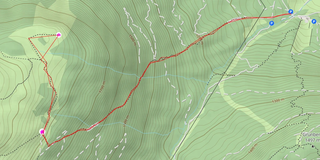 Map of the trail for Auf dem Horn - Obsteig