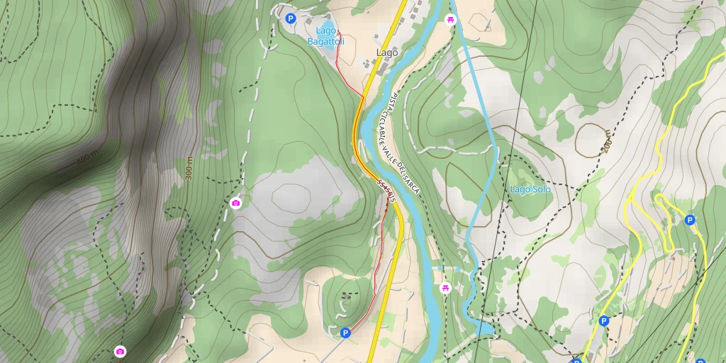 Map of the trail for Lago Bagattoli