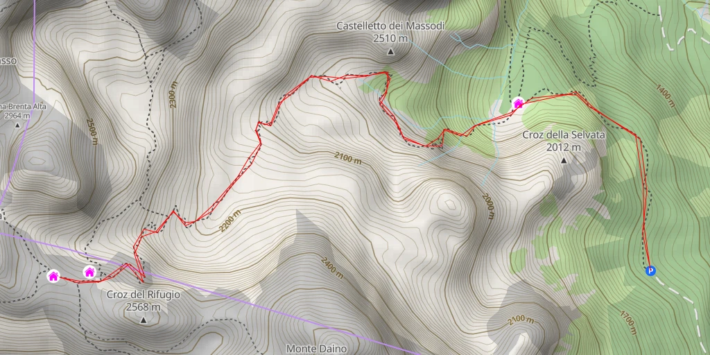 Carte de l'itinéraire :  Rifugio Tommaso Pedrotti