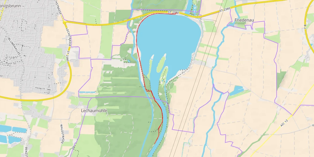 Map of the trail for Lechfeldstraße