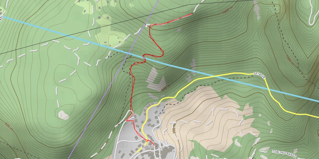 Map of the trail for Strada forestale Bael - Vallelaghi