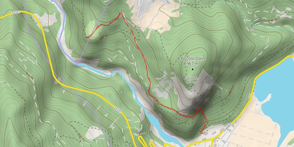 Map of the trail for Dos de le Masere