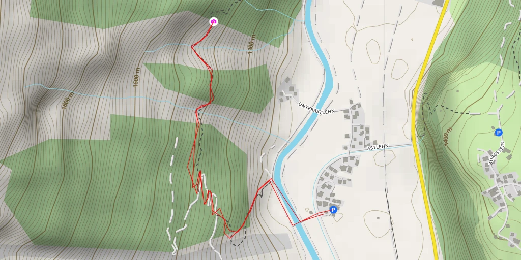 Map of the trail for Duringweg - Längenfeld