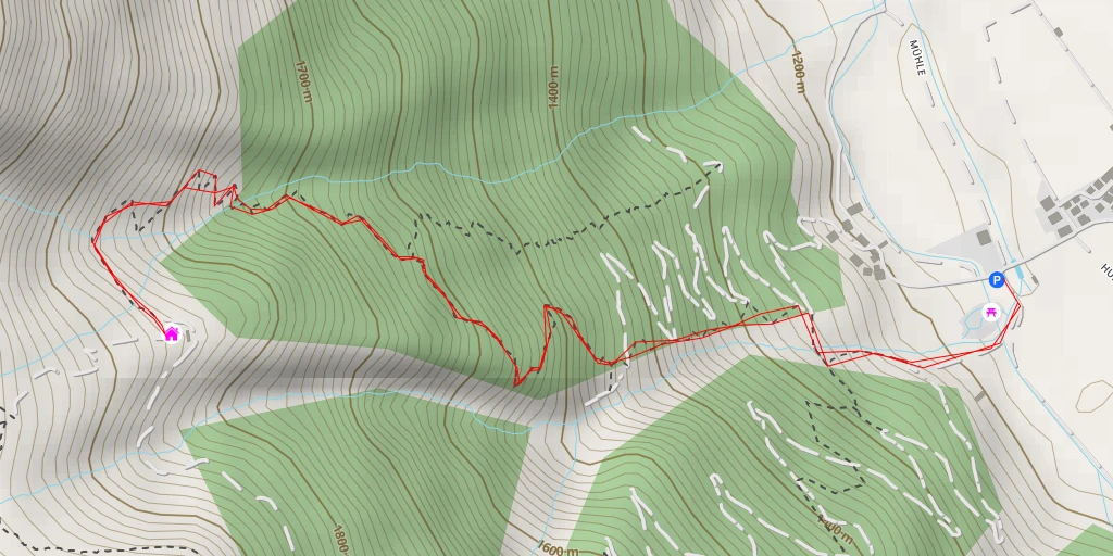 Map of the trail for Breitlehnalm