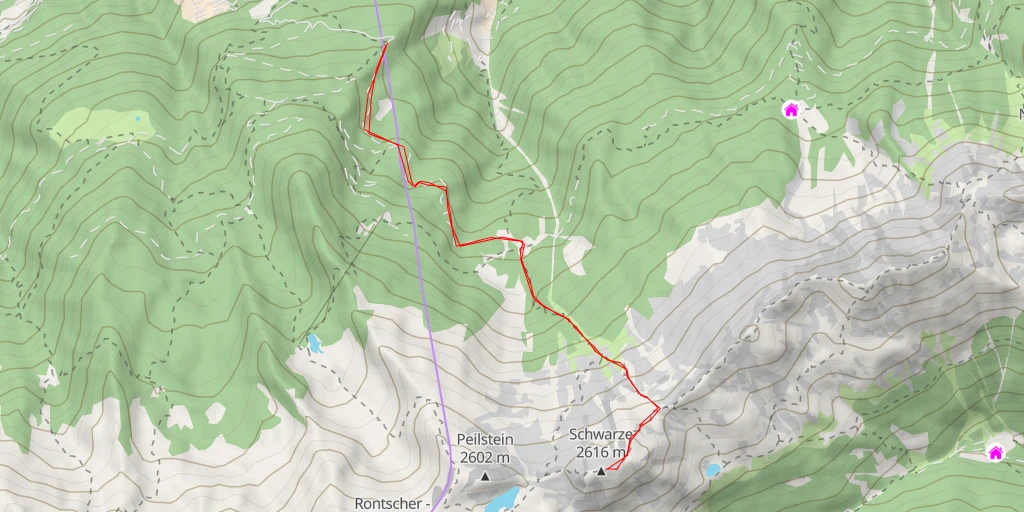 Map of the trail for Schwarze