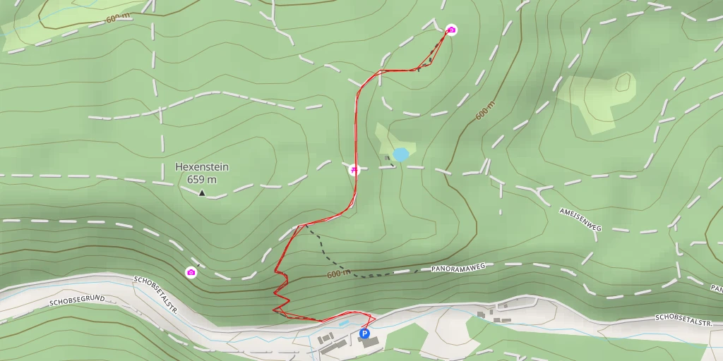 Map of the trail for AI - Kyrill-Hütte