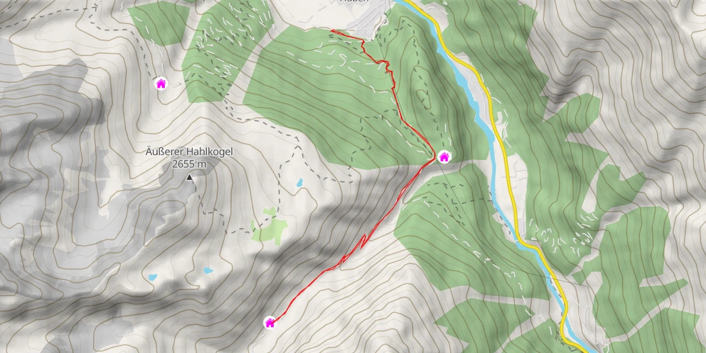 Map of the trail for Vordere Pollesalm