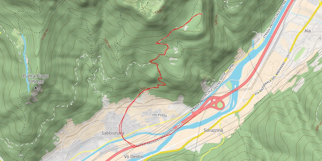 Map of the trail for Corna Piana