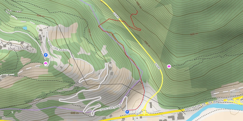 Map of the trail for Rastplatz HaochWool Klettersteig