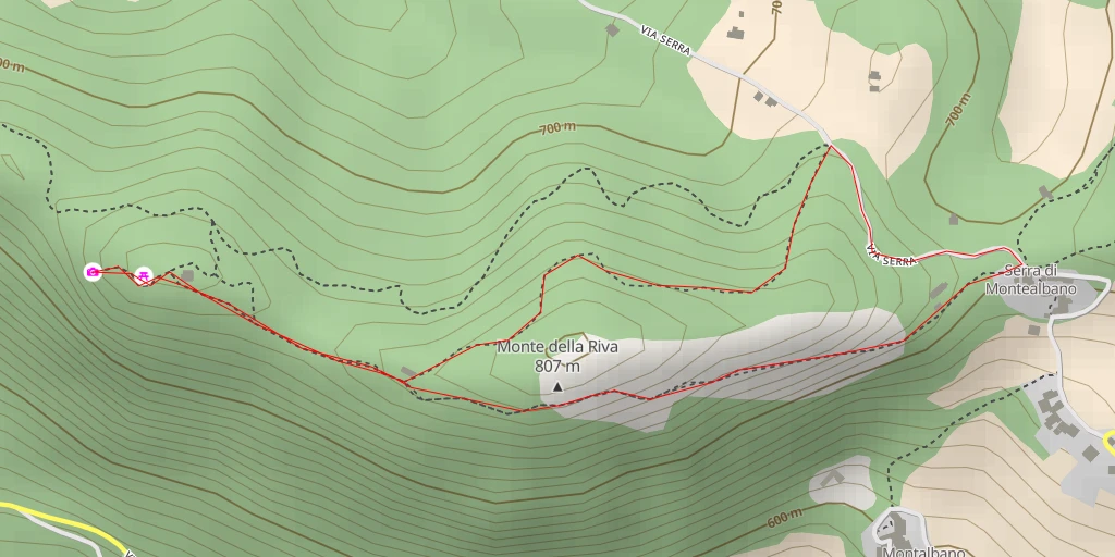 Map of the trail for AI - Monte della Cisterna - Zocca