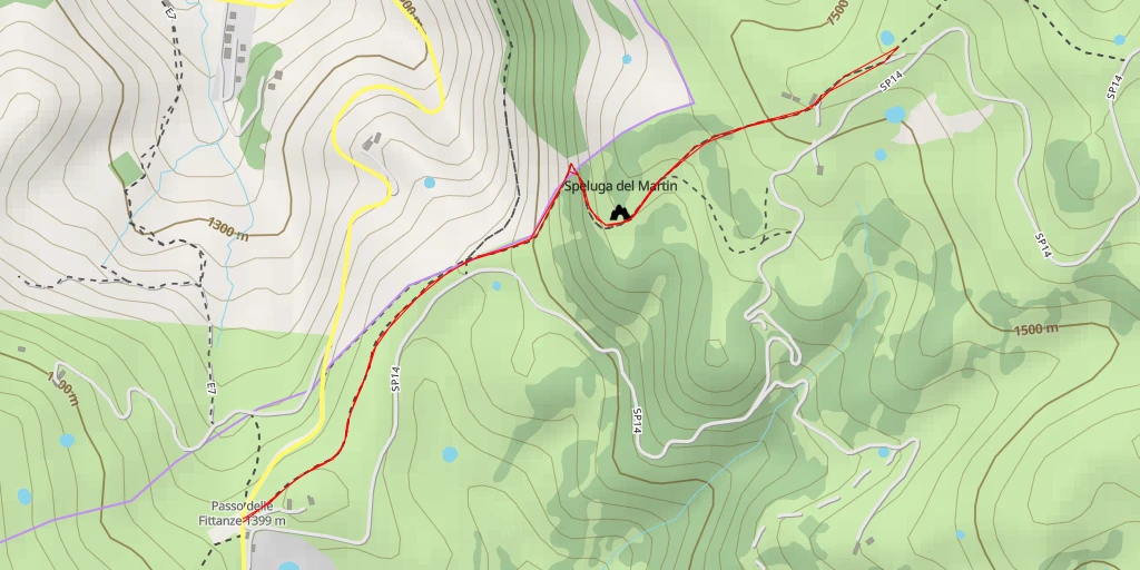 Map of the trail for SP14 - SP14