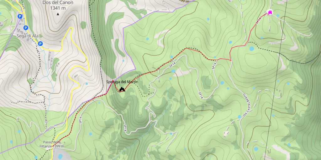 Map of the trail for Malga Lessinia