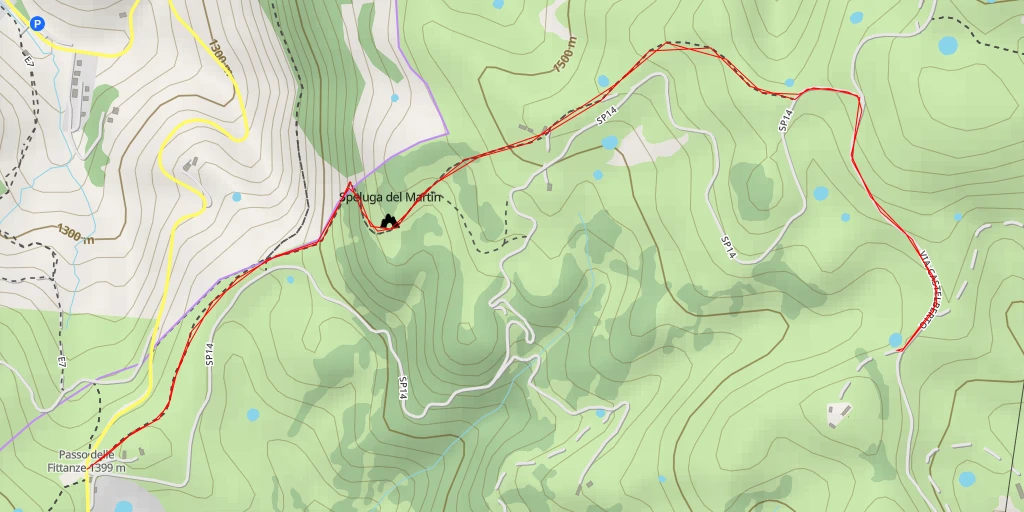 Map of the trail for Via Castelberto - Via Castelberto