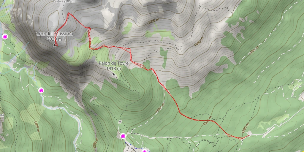 Carte de l'itinéraire :  Croz dell'Altissimo