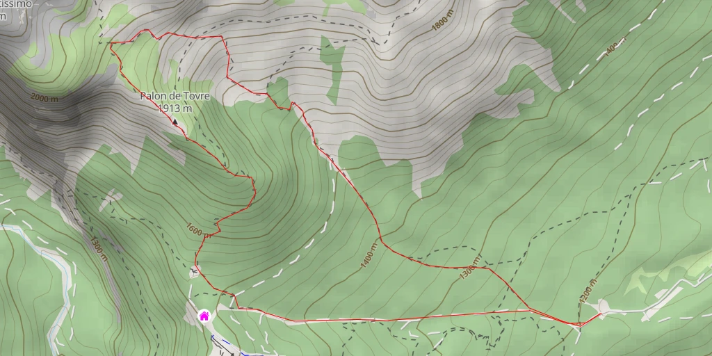 Map of the trail for Palon de Tovre