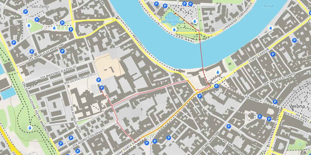 Map of the trail for Adige