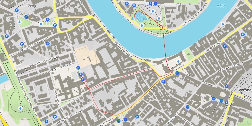 Map of the trail for Vascone dell'Arsenale