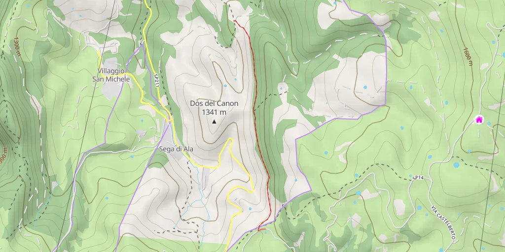 Map of the trail for SP14 - SP14