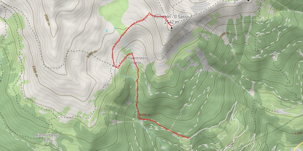 Carte de l'itinéraire :  Peilstein - Il Sasso